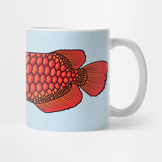 Red Arowana fish cartoon illustration by Cartoons of fun